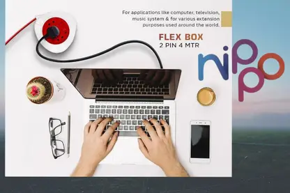 4-by-nippo-2-pin-flex-box-4-meter-untwistable-cable-universal-original-imah89k7gnqxdhry 4 by nippo 2 pin flex box 4 meter untwistable cable universal original - Nippo Flexi Cord 4m Power-Pro with USB & 3-Outlet Universal Strip - DsonMart - 1