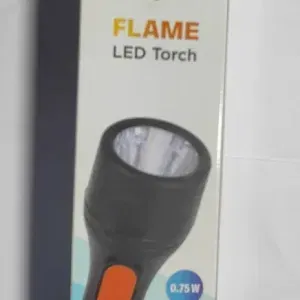 Nippo Flame LED Torch – 0.75W High Brightness Flashlight | Battery Operated, Cool White Light, 3 AA Batteries Included