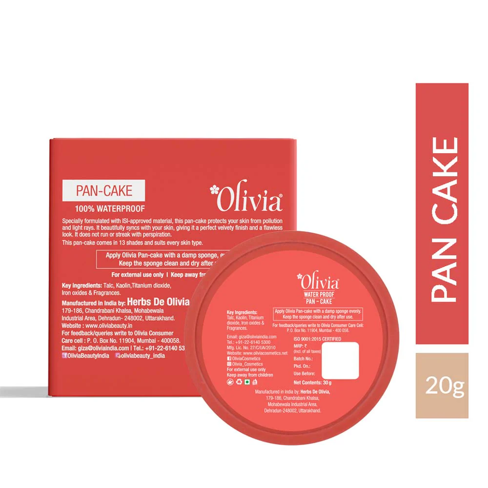 olivia waterproof pan cake (5) olivia waterproof pan cake 5 1 - Olivia Waterproof Pan Cake Foundation – Full-Coverage, Sweat‑Resistant Compact - DsonMart - 1