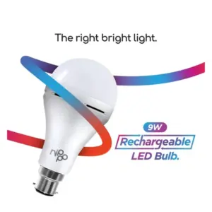 Rechargeable Emergency LED Bulb 3 - Nippo Rechargeable Emergency Inverter LED Bulb – 9 W Cool Daylight with BMS & 6‑Month Warranty - DsonMart - 1