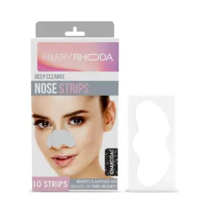 Hilary Rhoda Deep Cleanse Nose Strips – 10 Strips | Removes Blackheads, Whiteheads, Dirt & Oil | Charcoal & Rose Variants | Painless 3-Step Nose Cleansing