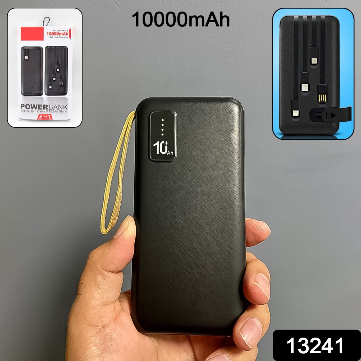 10000mAh Fast Charging Power Bank – 12W with Mobile Holder 10000mAh Fast Charging Power Bank – 12W with Mobile Holder